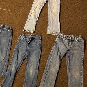 Bundle 8 pairs of boys size 7 jeans and one pair is size 8/s bootcut/ straight